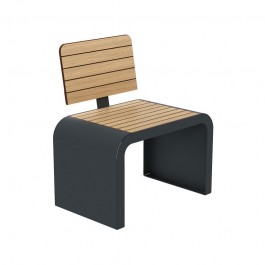 Fauteuil urbain Compact HPL effet lames de bois chêne clair