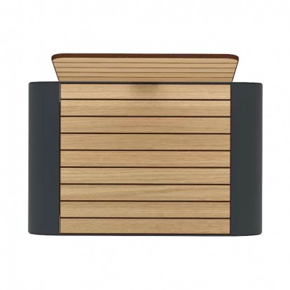 Fauteuil urbain Compact HPL effet lames de bois chêne clair