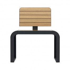 Fauteuil public HPL et acier vue de face