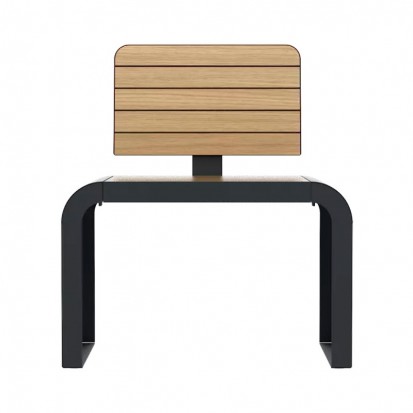 Fauteuil urbain Compact HPL effet lames de bois chêne clair