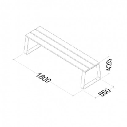 Banquette collectivité bois et acier