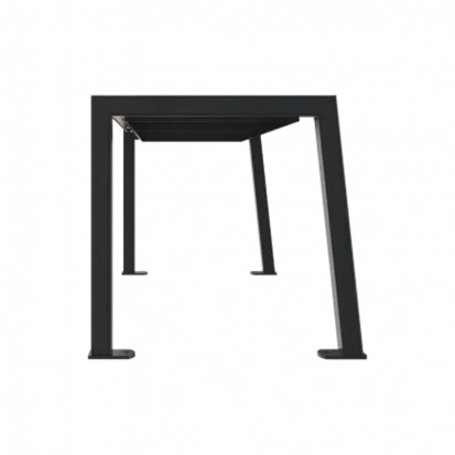 Banquette urbaine Compact HPL plein effet teck et acier