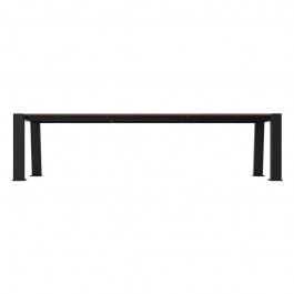 Banquette urbaine Compact HPL plein et acier vue de face