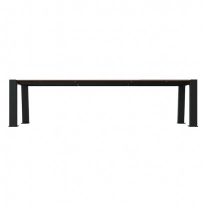 Banquette urbaine Compact HPL plein effet teck et acier