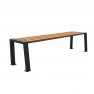 Banquette urbaine Compact HPL lames coloris teck et acier