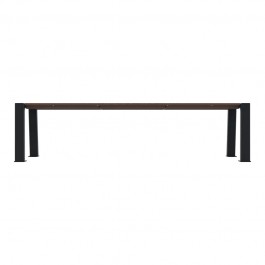 banquette urbaine Compact HPL lames et acier vue de face