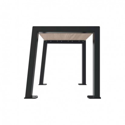 Banquette urbaine 1 place Compact HPL plein coloris chêne clair et acier