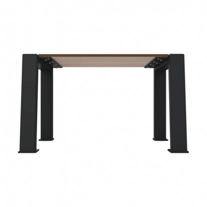 Banquette urbaine 1 place Compact HPL plein coloris chêne clair et acier