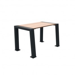 Banquette urbaine 1 place Compact HPL plein coloris chêne clair et acier