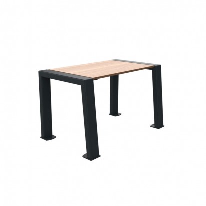 Banquette urbaine 1 place Compact HPL plein coloris chêne clair et acier