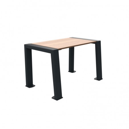 Banquette urbaine 1 place Compact HPL plein coloris chêne clair et acier