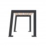 Banquette urbaine 1 place Compact HPL lames coloris chêne clair et piètement anthracite