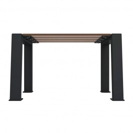 Banquette urbaine 1 place avec lames en Compact HPL vue de face