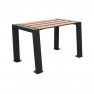Banquette urbaine 1 place Compact HPL lames coloris chêne clair et piètement anthracite