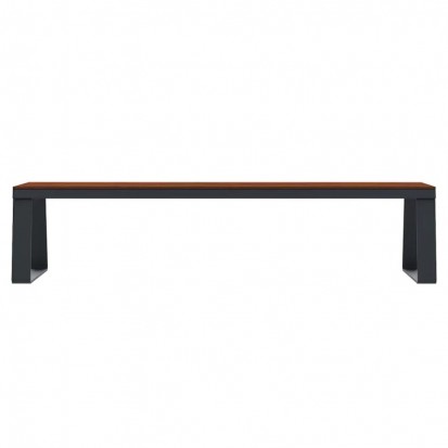 Banquette publique HPL effet lames et acier coloris pin tyrol