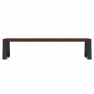 Banquette publique HPL effet lames et acier coloris pin tyrol