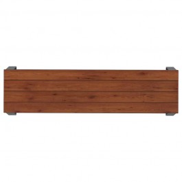 Banquette urbaine avec assise en HPL effet lames de bois pin Tyrol vue de dessus