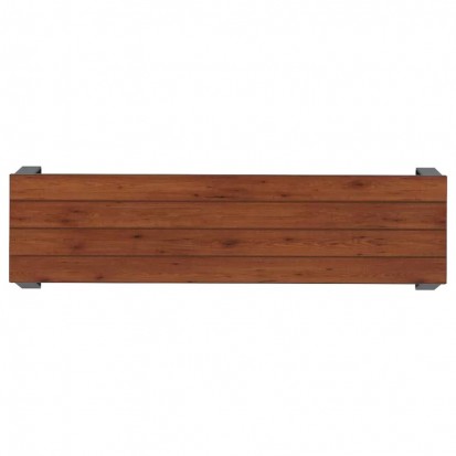 Banquette publique HPL effet lames et acier coloris pin tyrol