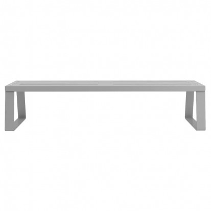 Banquette publique métal ajouré gris alu