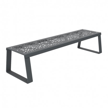 Banquette publique métal découpe laser gris anthracite 7016
