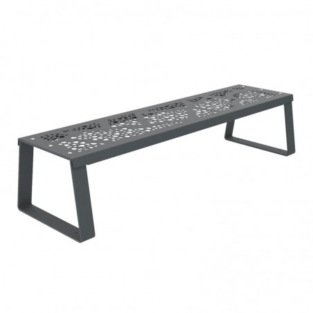 Banquette publique métal découpe laser gris anthracite 7016