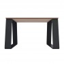 Banquette publique 1 place HPL effet lames de bois chêne clair et piètement acier anthracite 7016
