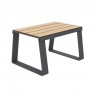 Banquette publique 1 place HPL effet lames de bois chêne clair et piètement acier anthracite 7016