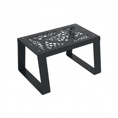 Banquette publique 1 place métal découpe laser anthracite RAL 7016