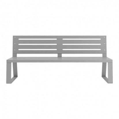 Banc urbain en acier gris alu