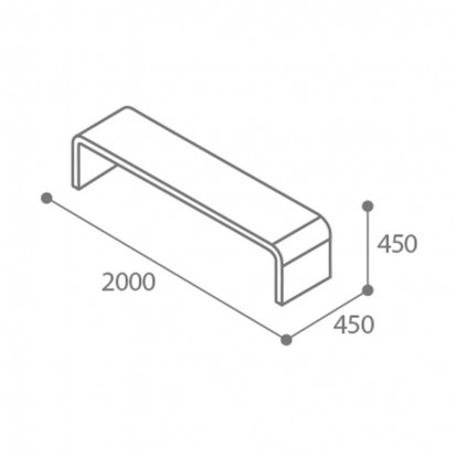 Banquette urbaine Compact HPL effet bois teck