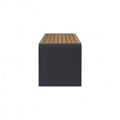 Banquette urbaine Compact HPL effet lames de bois coloris chêne clair