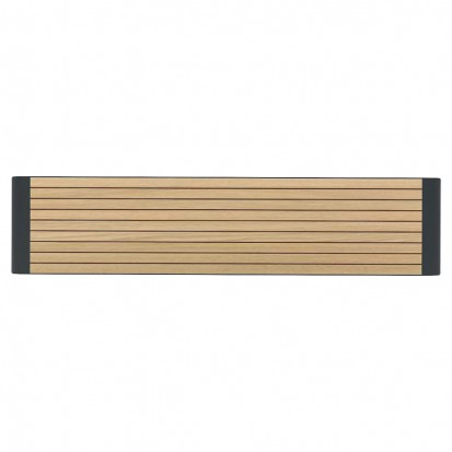 Banquette urbaine Compact HPL effet lames de bois coloris chêne clair
