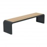 Banquette urbaine Compact HPL effet lames de bois coloris chêne clair