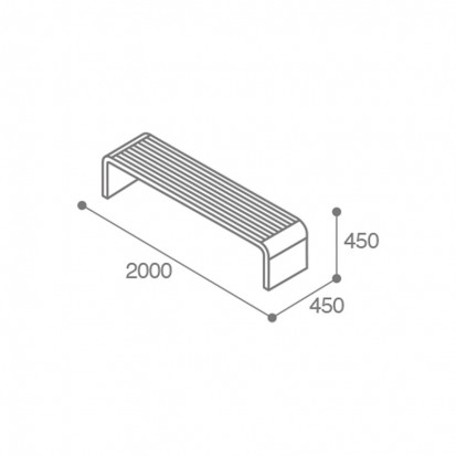 Banquette urbaine Compact HPL effet lames de bois coloris chêne clair