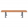 Banquette urbaine avec assise en lames Compact HPL coloris pin tyrol