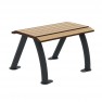 Banquette urbaine 1 place Compact HPL effet lames coloris chêne claire