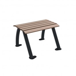 Banquette urbaine 1 place lames Compact HPL coloris chêne clair