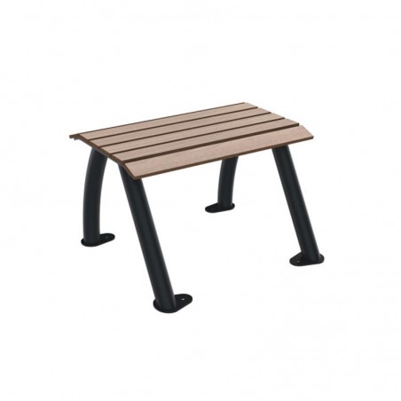 Banquette urbaine 1 place lames Compact HPL coloris chêne clair