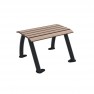 Banquette urbaine 1 place lames Compact HPL coloris chêne clair