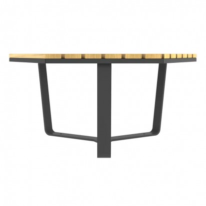 Table basse d'extérieur hexagonale bois et acier