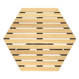 Table basse terrasse vue du plateau en bois