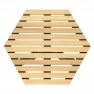 Table basse d'extérieur hexagonale bois et acier