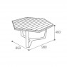 Table basse d'extérieur hexagonale bois et acier