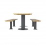 Table pique-nique bois et acier avec assises séparées