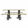 Table pique-nique bois et acier avec assises séparées
