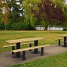 Table pique-nique bois et acier avec assises séparées