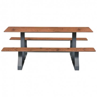 Table pique-nique Compact HPL Plein coloris pin tyrol