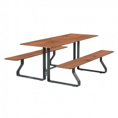 Table pique-nique Compact HPL Plein coloris pin tyrol