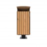 Poubelle de ville Compact HPL effet lames 80 L coloris teck