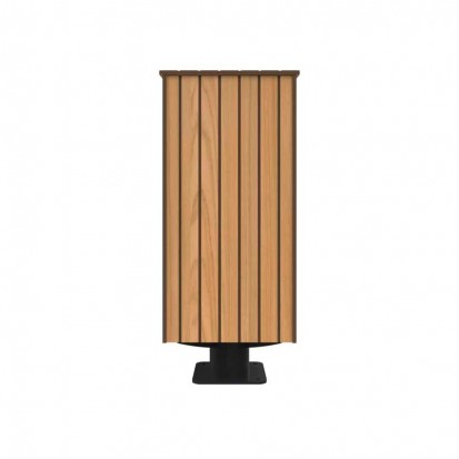 Poubelle de ville Compact HPL effet lames 80 L coloris teck